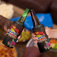 Kiribati Flag and Fireworks 4 in 1 Can Cooler Tumbler First Place Welcome the New Year - Polynesian Pride