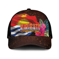 Kiribati Flag and Fireworks Classic Cap First Place Welcome the New Year LT03 Universal Fit Black - Polynesian Pride