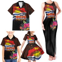 Kiribati Flag and Fireworks Family Matching Tank Maxi Dress and Hawaiian Shirt First Place Welcome the New Year - Polynesian Pride