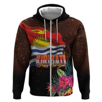 Kiribati Flag and Fireworks Hoodie First Place Welcome the New Year - Polynesian Pride
