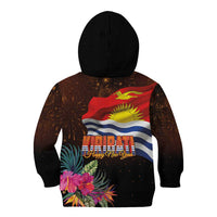 Kiribati Flag and Fireworks Kid Hoodie First Place Welcome the New Year - Polynesian Pride