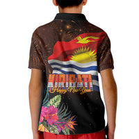 Kiribati Flag and Fireworks Kid Polo Shirt First Place Welcome the New Year LT03 - Polynesian Pride