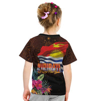 Kiribati Flag and Fireworks Kid T Shirt First Place Welcome the New Year LT03 - Polynesian Pride