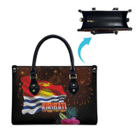 Kiribati Flag and Fireworks Leather Bag First Place Welcome the New Year - Polynesian Pride