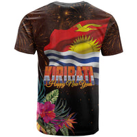 Kiribati Flag and Fireworks T Shirt First Place Welcome the New Year LT03 - Polynesian Pride