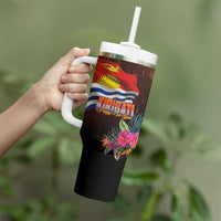 Kiribati Flag and Fireworks Tumbler With Handle First Place Welcome the New Year - Polynesian Pride
