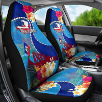 Personalised Haiti 220th Anniversary Independence Day Car Seat Cover Ayiti Flower with Polynesian Pattern LT03 - Polynesian Pride