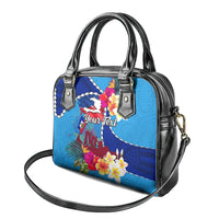 Personalised Haiti 220th Anniversary Independence Day Shoulder Handbag Ayiti Flower with Polynesian Pattern LT03 - Polynesian Pride
