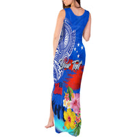 Personalised Samoa 62nd Anniversary Independence Day Tank Maxi Dress Samoan Tribal Flag Style LT03 - Polynesian Pride