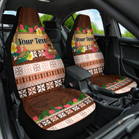 Pasifika Festival Auckland Car Seat Cover Polynesian Tribal with Pacific Pattern Brown Color