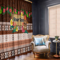 Pasifika Festival Auckland Window Curtain Polynesian Tribal with Pacific Pattern Brown Color LT03 - Polynesian Pride