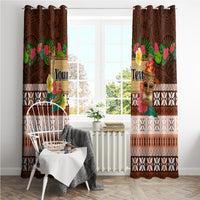 Pasifika Festival Auckland Window Curtain Polynesian Tribal with Pacific Pattern Brown Color LT03 - Polynesian Pride