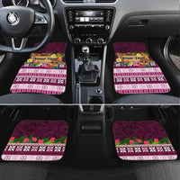 Pasifika Festival Auckland Car Mats Polynesian Tribal with Pacific Pattern Pink Color LT03 Set 4pcs Pink - Polynesian Pride