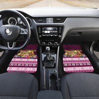 Pasifika Festival Auckland Car Mats Polynesian Tribal with Pacific Pattern Pink Color LT03 Set 2pcs - Front Pink - Polynesian Pride