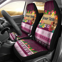 Pasifika Festival Auckland Car Seat Cover Polynesian Tribal with Pacific Pattern Pink Color