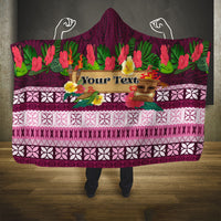 Pasifika Festival Auckland Hooded Blanket Polynesian Tribal with Pacific Pattern Pink Color LT03 One Size Pink - Polynesian Pride