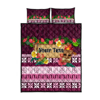 Pasifika Festival Auckland Quilt Bed Set Polynesian Tribal with Pacific Pattern Pink Color LT03 - Polynesian Pride