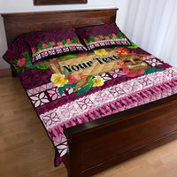 Pasifika Festival Auckland Quilt Bed Set Polynesian Tribal with Pacific Pattern Pink Color LT03 - Polynesian Pride