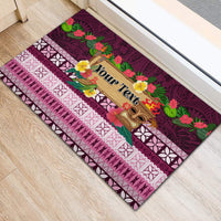 Pasifika Festival Auckland Rubber Doormat Polynesian Tribal with Pacific Pattern Pink Color LT03 - Polynesian Pride