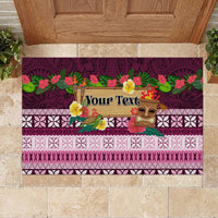Pasifika Festival Auckland Rubber Doormat Polynesian Tribal with Pacific Pattern Pink Color LT03 - Polynesian Pride