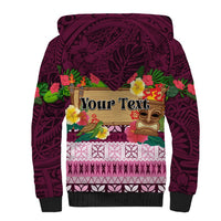 Pasifika Festival Auckland Sherpa Hoodie Polynesian Tribal with Pacific Pattern Pink Color LT03 - Polynesian Pride