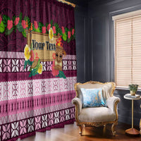 Pasifika Festival Auckland Window Curtain Polynesian Tribal with Pacific Pattern Pink Color LT03 - Polynesian Pride