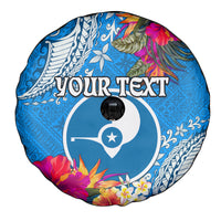 Yap Day Spare Tire Cover Tapa Pattern with Hisbiscus