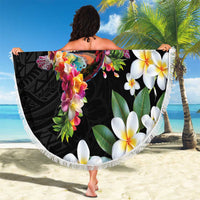 Hawaiian Lei Day Beach Blanket Plumeria and Turtle with Polynesian Tribal Pattern LT03 - Polynesian Pride