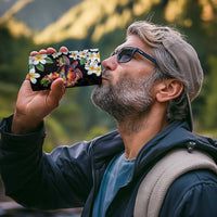 Hawaiian Lei Day 4 in 1 Can Cooler Tumbler Plumeria and Turtle with Polynesian Tribal Pattern