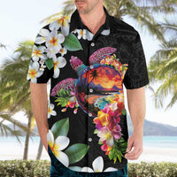 Hawaiian Lei Day Hawaiian Shirt Plumeria and Turtle with Polynesian Tribal Pattern LT03 - Polynesian Pride
