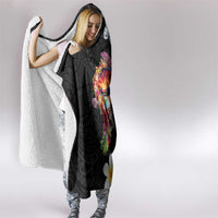 Hawaiian Lei Day Hooded Blanket Plumeria and Turtle with Polynesian Tribal Pattern LT03 - Polynesian Pride