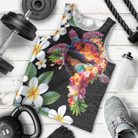 Hawaiian Lei Day Men Tank Top Plumeria and Turtle with Polynesian Tribal Pattern LT03 - Polynesian Pride