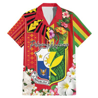Personalised Hawaii and Philippines Together Family Matching Mermaid Dress and Hawaiian Shirt The Emblems with Cultural Symbols Green-Yellow-Red Tricolor