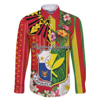 Personalised Hawaii and Philippines Together Family Matching Mermaid Dress and Hawaiian Shirt The Emblems with Cultural Symbols Green-Yellow-Red Tricolor