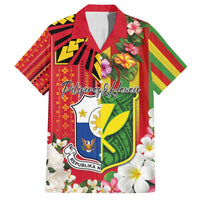 Personalised Hawaii and Philippines Together Family Matching Puletasi and Hawaiian Shirt The Emblems with Cultural Symbols Green-Yellow-Red Tricolor
