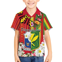 Personalised Hawaii and Philippines Together Family Matching Puletasi and Hawaiian Shirt The Emblems with Cultural Symbols Green-Yellow-Red Tricolor