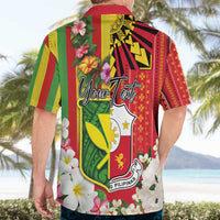 Personalised Hawaii and Philippines Together Hawaiian Shirt The Emblems with Cultural Symbols Green-Yellow-Red Tricolor