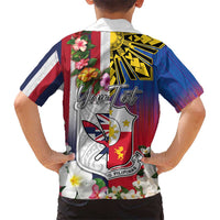 Personalised Hawaii and Philippines Together Hawaiian Shirt The Emblems with Cultural Symbols Blue-White-Red Tricolor