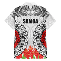 Samoa Siapo Ula Fala Hawaiian Shirt With Ginger Plant White Color LT03 - Polynesian Pride