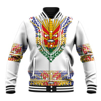 Haiti Flag Traditional Dashiki Baseball Jacket White Color LT03 Unisex White - Polynesian Pride