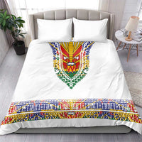 Haiti Flag Traditional Dashiki Bedding Set White Color - Polynesian Pride