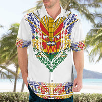 Haiti Flag Traditional Dashiki Hawaiian Shirt White Color - Polynesian Pride