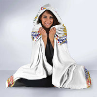 Haiti Flag Traditional Dashiki Hooded Blanket White Color LT03 - Polynesian Pride