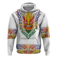 Haiti Flag Traditional Dashiki Hoodie White Color - Polynesian Pride