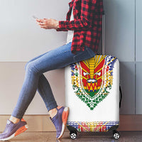 Haiti Flag Traditional Dashiki Luggage Cover White Color - Polynesian Pride
