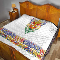 Haiti Flag Traditional Dashiki Quilt White Color - Polynesian Pride