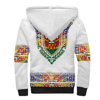 Haiti Flag Traditional Dashiki Sherpa Hoodie White Color LT03 - Polynesian Pride
