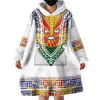 Haiti Flag Traditional Dashiki Wearable Blanket Hoodie White Color LT03 - Polynesian Pride