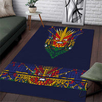 Haiti Flag Traditional Dashiki Area Rug Black Color - Polynesian Pride