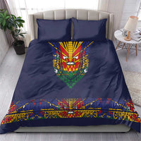 Haiti Flag Traditional Dashiki Bedding Set Black Color - Polynesian Pride